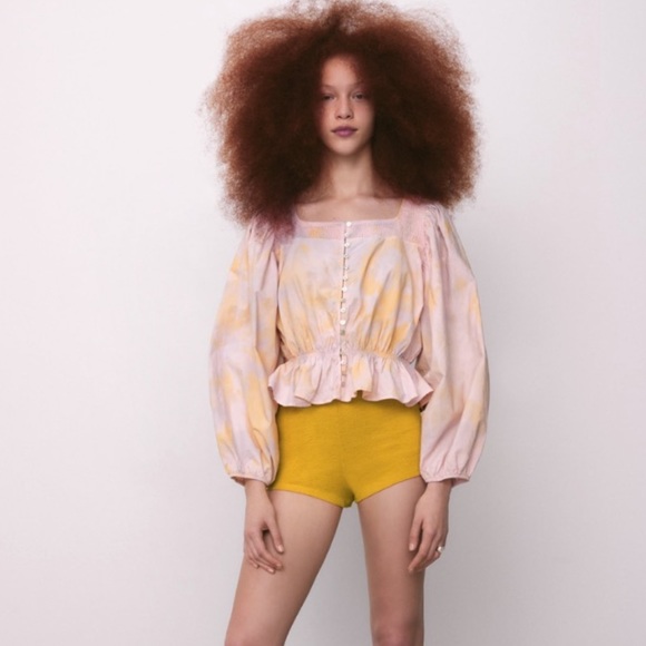 ZARA Tie Dye Crop Blouse - Picture 5 of 14